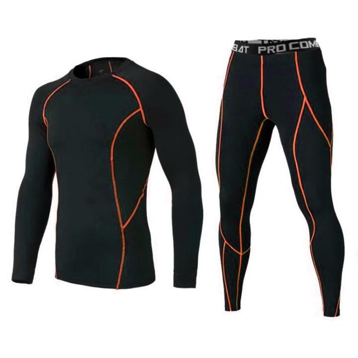 Дитяча термобілизна для футболу Fenta Thermal Underwear Winter 125-135 см Black/Orange (3334)