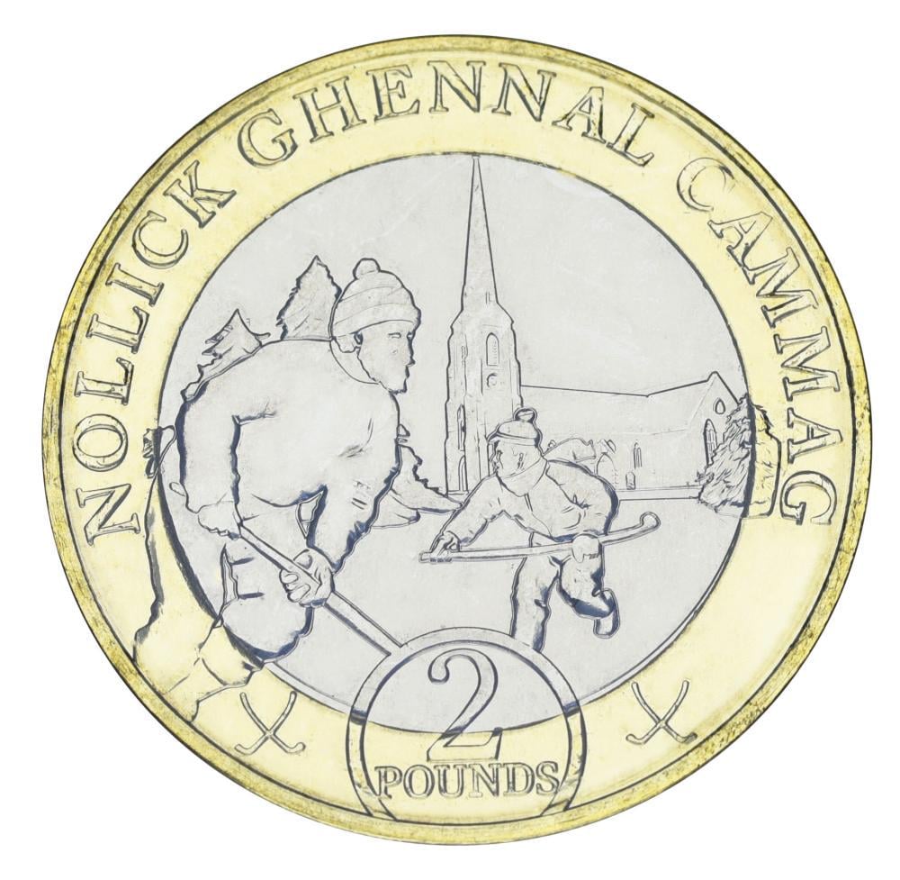 Колекційна монета Острів Мен 2 фунти 2024 біметал UNC Новий рік і Різдво (М22973)