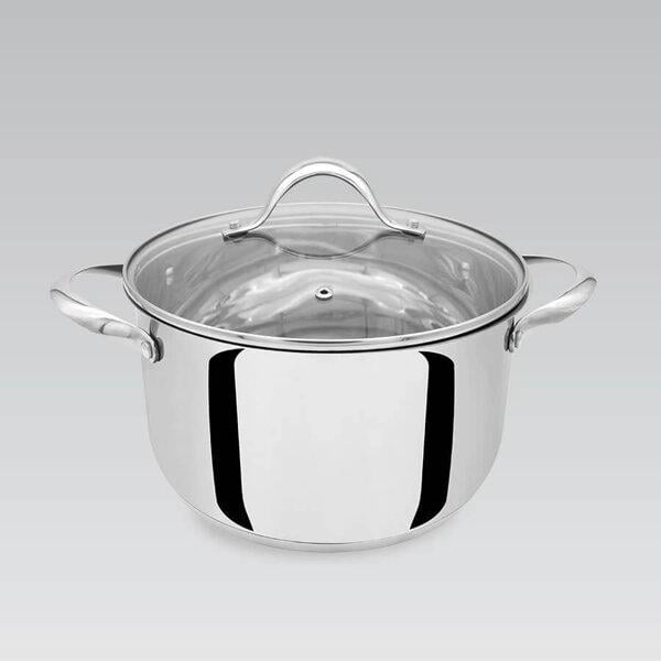 Кастрюля из нержавеющей стали Maestro MR-3519-18 со стеклянной крышкой 18 см 2,5 л (NA000179)