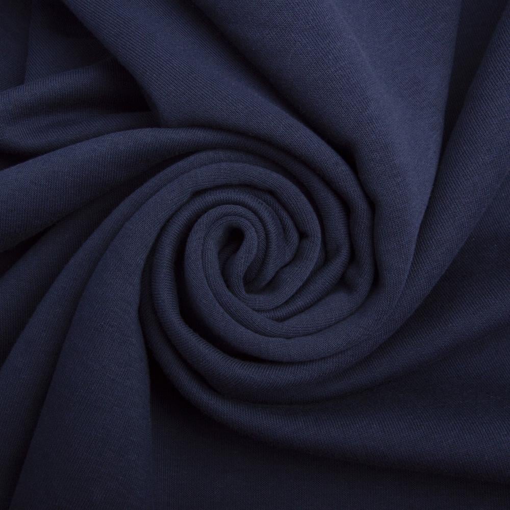 Ткань трикотаж Сезон трехнить флис Темно-синий (23797)