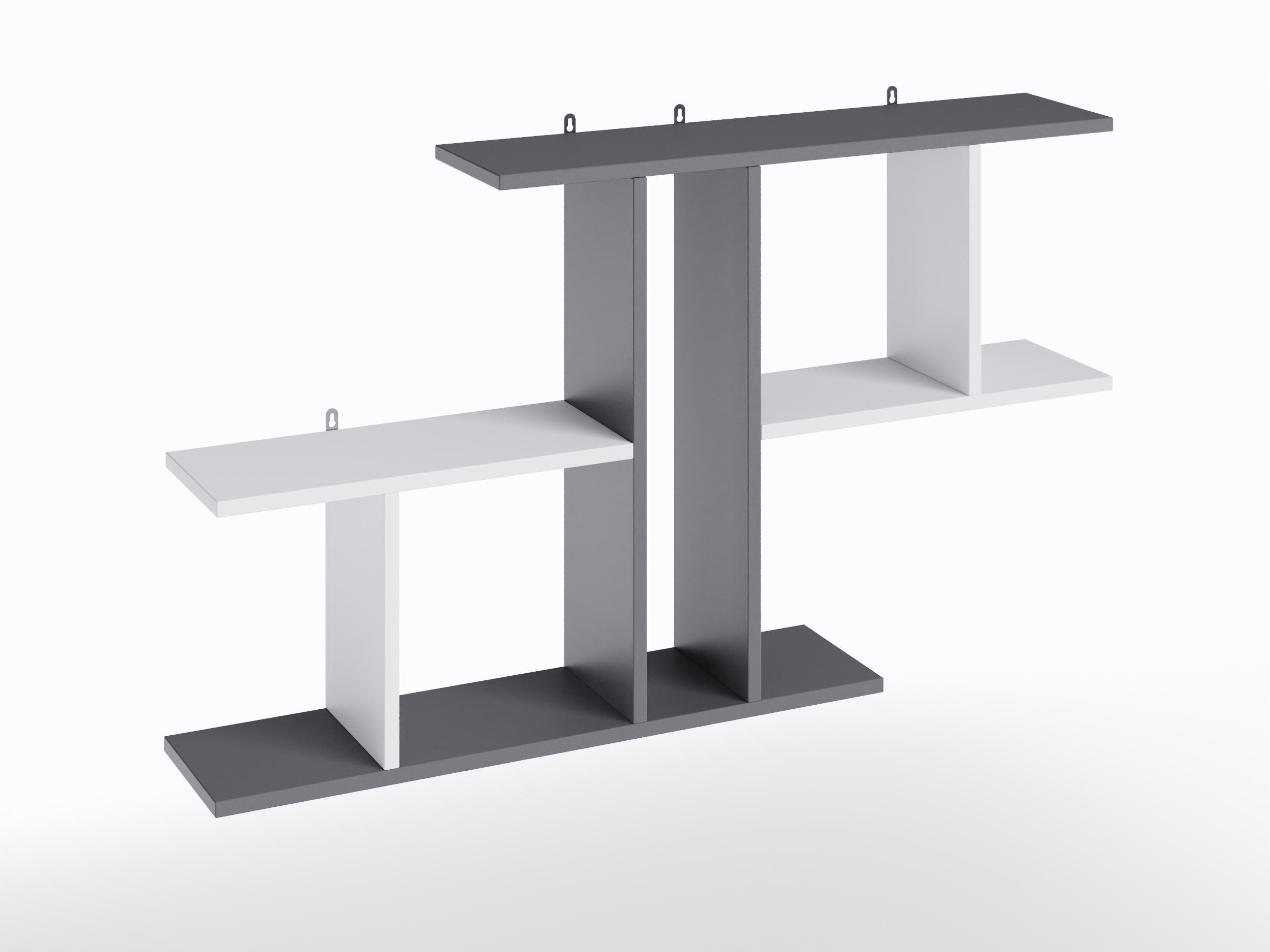 Навесная полка T-8 Moreli для декора в гостиную/спальню Антрацитовый /Белый - фото 2