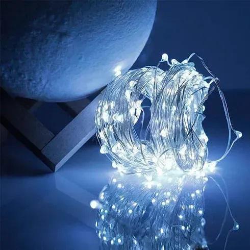 Гірлянда новорічна Роса на батарейках 50LED 5 м біле світло (150-41-Роса 1977-03) - фото 1 Гірлянда новорічна Роса на батарейках 50LED 5 м біле світло (150-41-Роса 1977-03) - фото 1