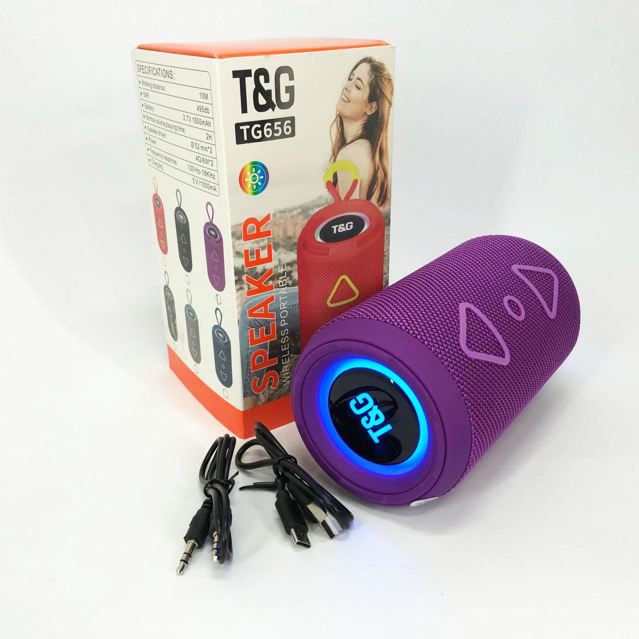 Колонка Bluetooth портативна TG656 FM-радіо Фіолетовий - фото 4