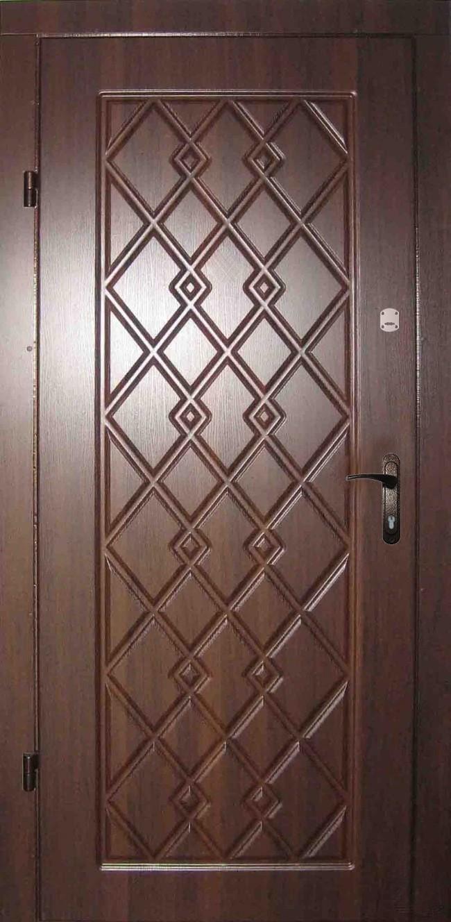 Двері вхідні ліві MSM Вулкан 2 замки метал 1,2 мм МДФ Горіх Двері вхідні ліві MSM Вулкан 2 замки метал 1,2 мм МДФ Горіх