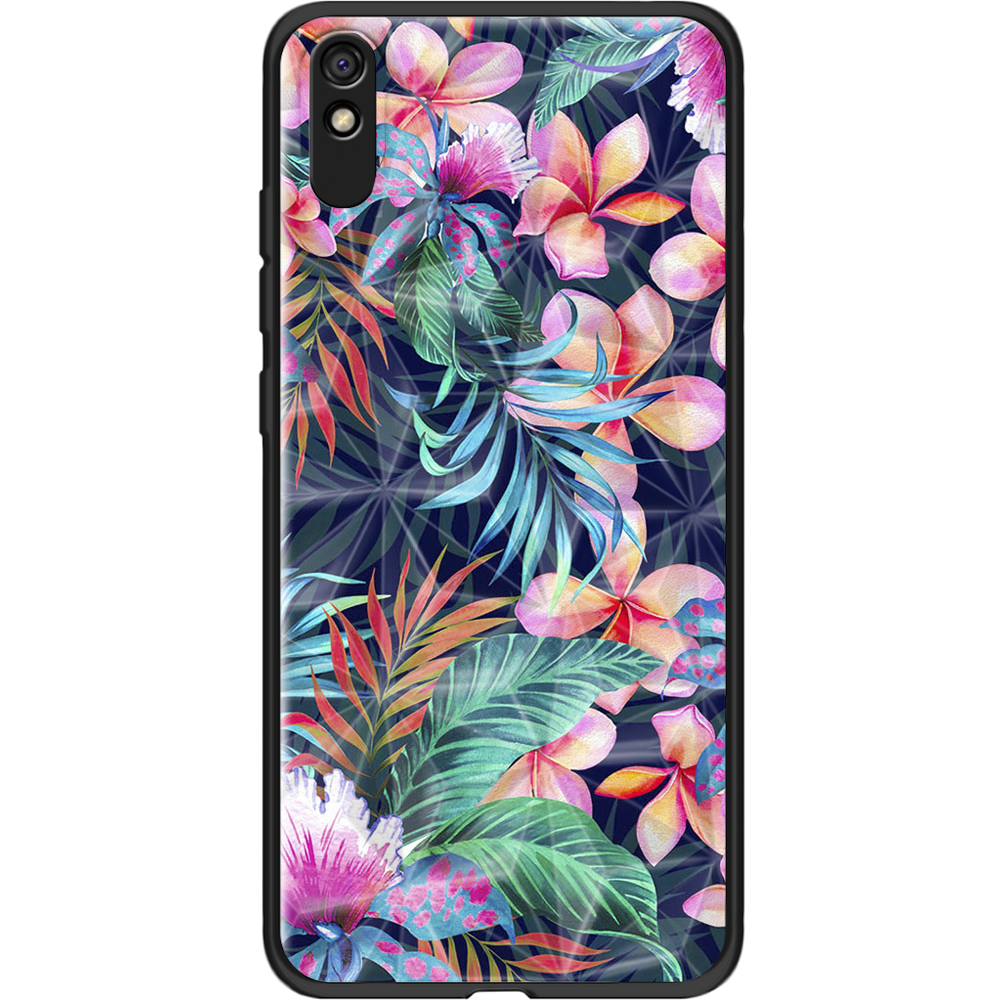 Чохол BoxFace Xiaomi Redmi 9A flowers in the tropics Чорний силікон із призмою(40304-up1971-12345)