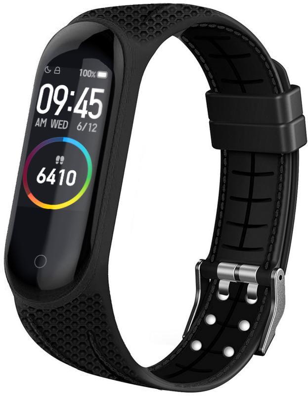 Ремешок силиконовый Groove для Mi Band 5 Black (16975)