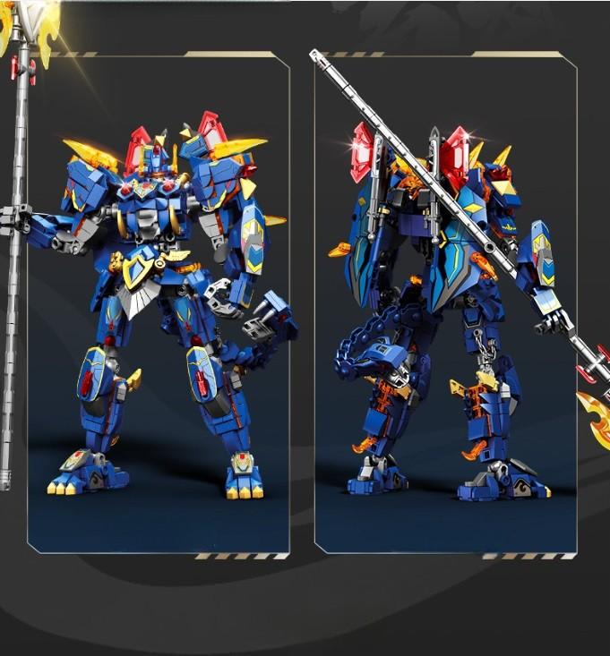 Конструктор детский трансформер Sembo Block Черепаха-Змея 799 дет. Синий - фото 4