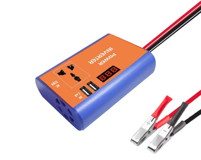 Автомобильный инвертор 150W 12/220 преобразователь напряжения с двойным USB и цифровым дисплеем (inv150W) - фото 1