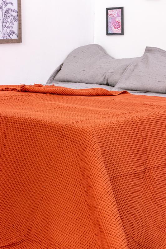 Покривало вафельне Носи Своє 200х230 см Помаранчевий (59172)