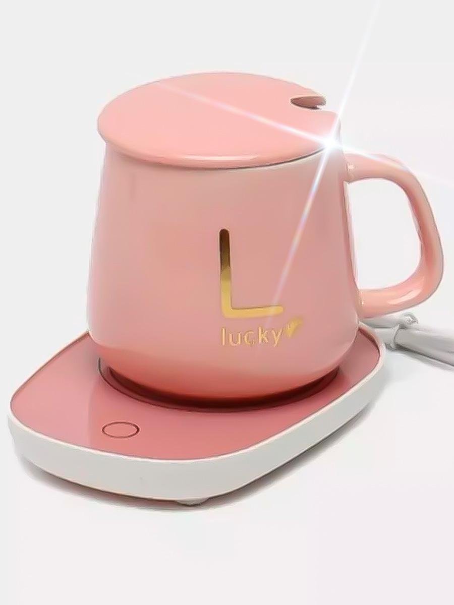 Чашка з підігрівом Lucky з підігрівом керамічна чашка з ложкою 400 мл Pink (451631069) - фото 7 Чашка з підігрівом Lucky з підігрівом керамічна чашка з ложкою 400 мл Pink (451631069) - фото 7