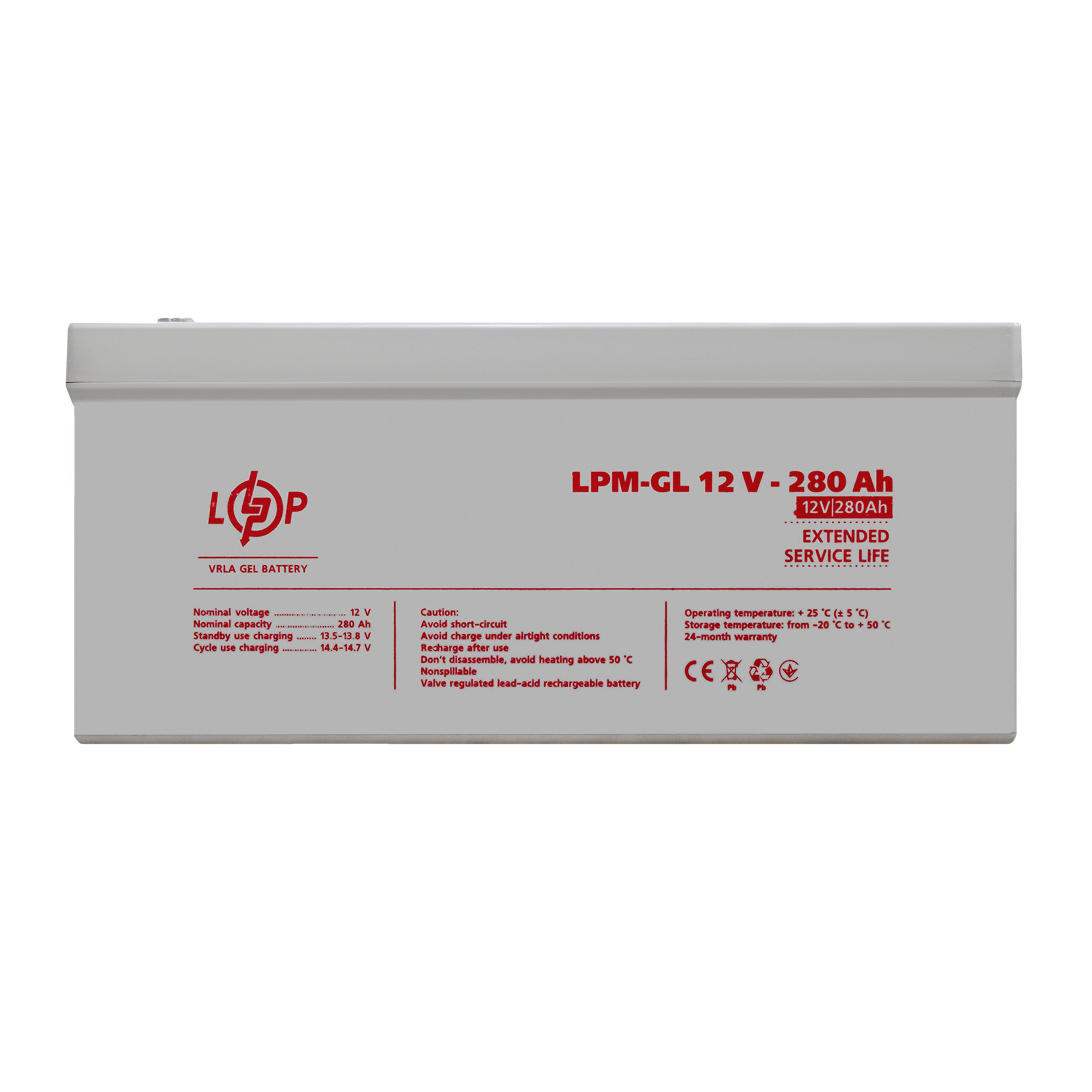 Аккумулятор гелевый LPM-GL 12V 280 Ah