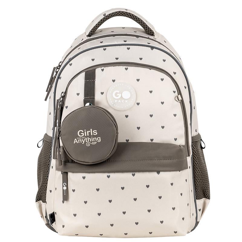 Рюкзак шкільний GoPack Education Beige Polka Dots спинка 41 см (GO26-182M-3) Рюкзак шкільний GoPack Education Beige Polka Dots спинка 41 см (GO26-182M-3)