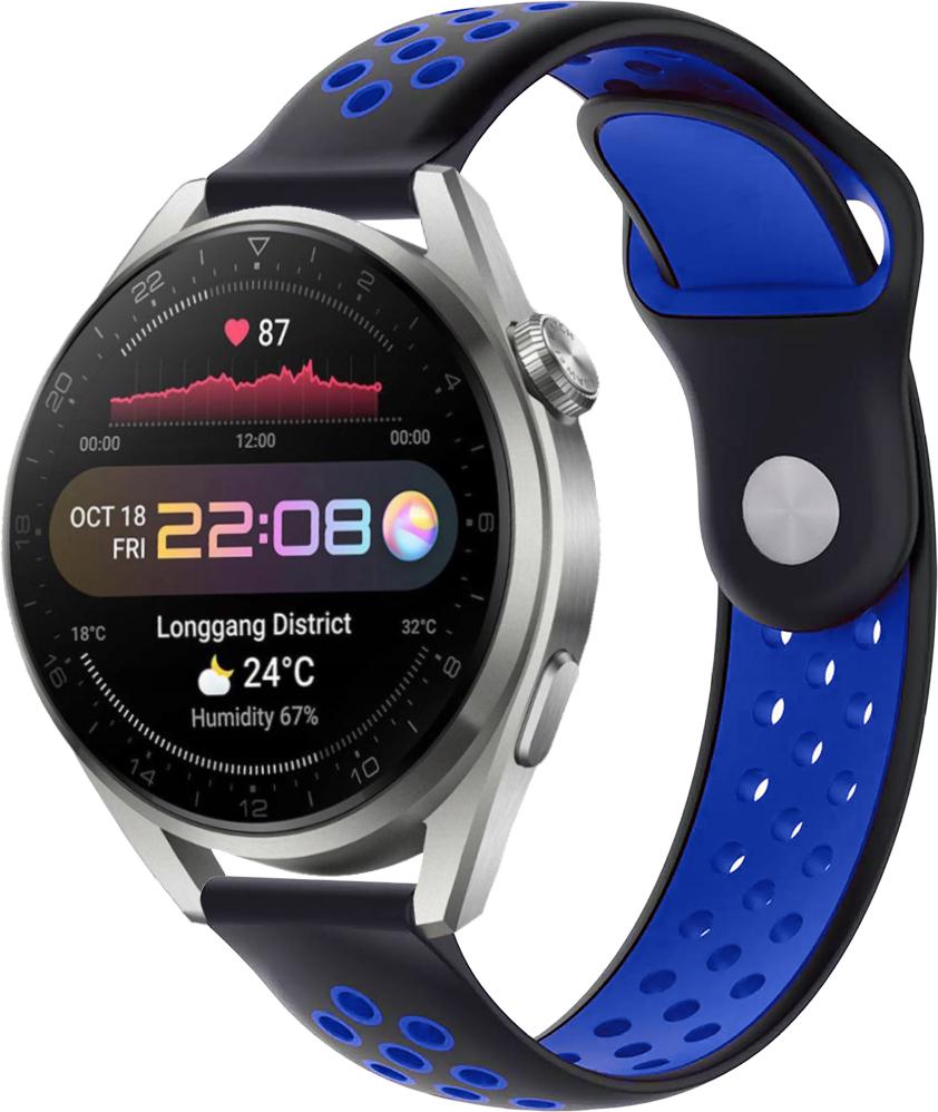 Ремінець Sport для Huawei Watch 3 Pro 22 мм Black Blue (23054-43) Ремінець Sport для Huawei Watch 3 Pro 22 мм Black Blue (23054-43)