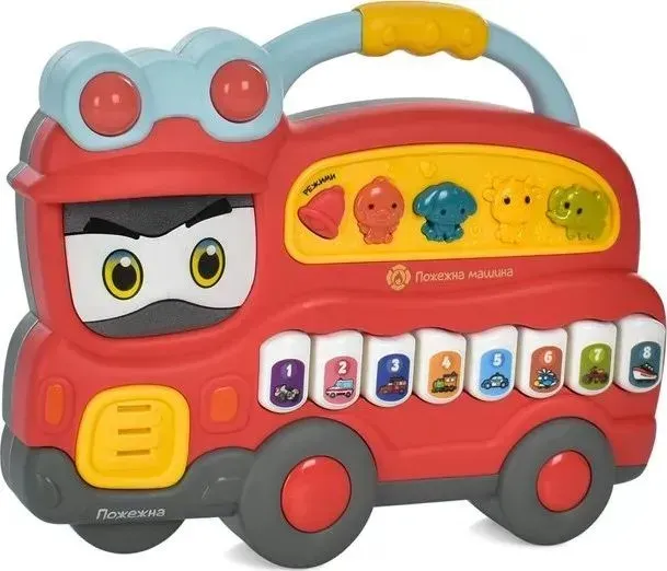 Дитяча іграшка Limo Toy Піаніно ДоРеМішки Пожежний автомобіль з пластику 20 см Червоний (150-98-FT0035AB)
