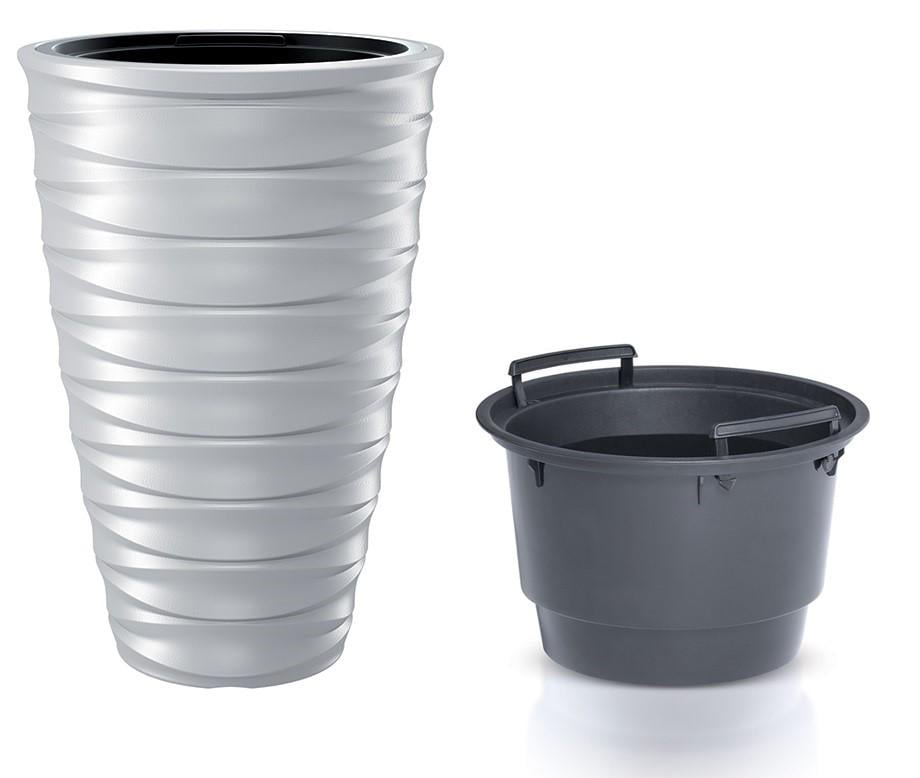 Горшок для цветов Prosperplast FREZE H-57,9 см круглый с вкладышем Белый