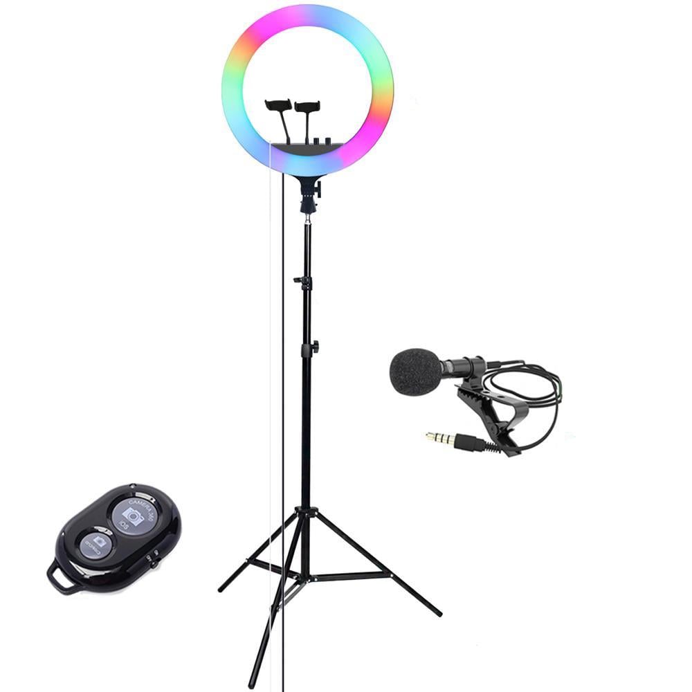 Кольцевая лампа RL-14 RGB 36 см со штативом 2,1 м + Пульт + Микрофон