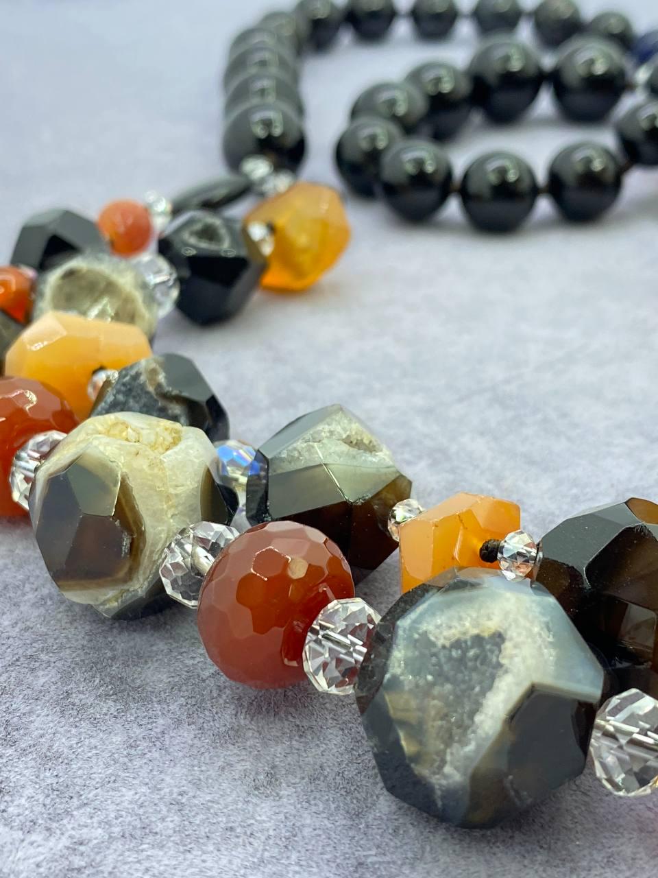 Бусы агат 64 см Разноцветный (9881)