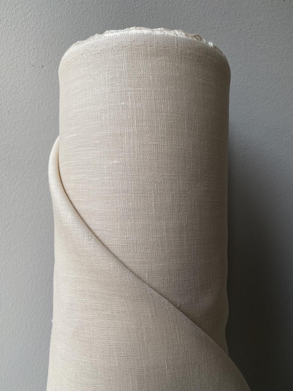 Ткань LINEN PLUS льняная 143 см 606/158 Кремовая - фото 8