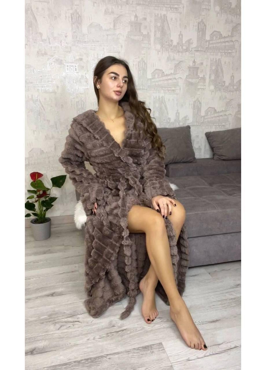 Халат женский махровый Romance Style Woman Шарпей XXXL Мокко (X-0009-XXXL)