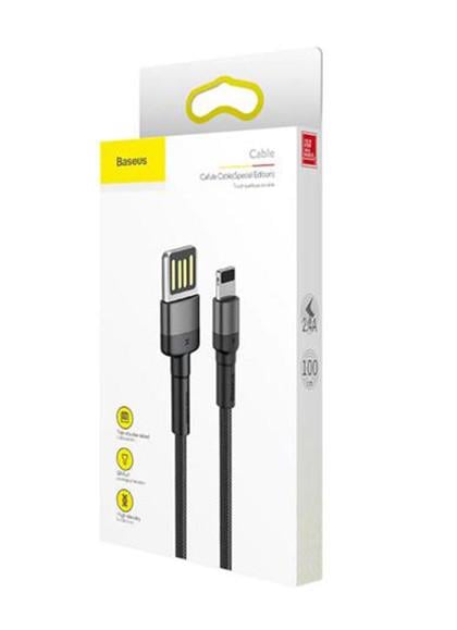 Кабель для зарядки телефона/смартфона Baseus USB-Lightning 2.4 А 1 м Сірий/Чорний (CALKLF-GG1) - фото 5