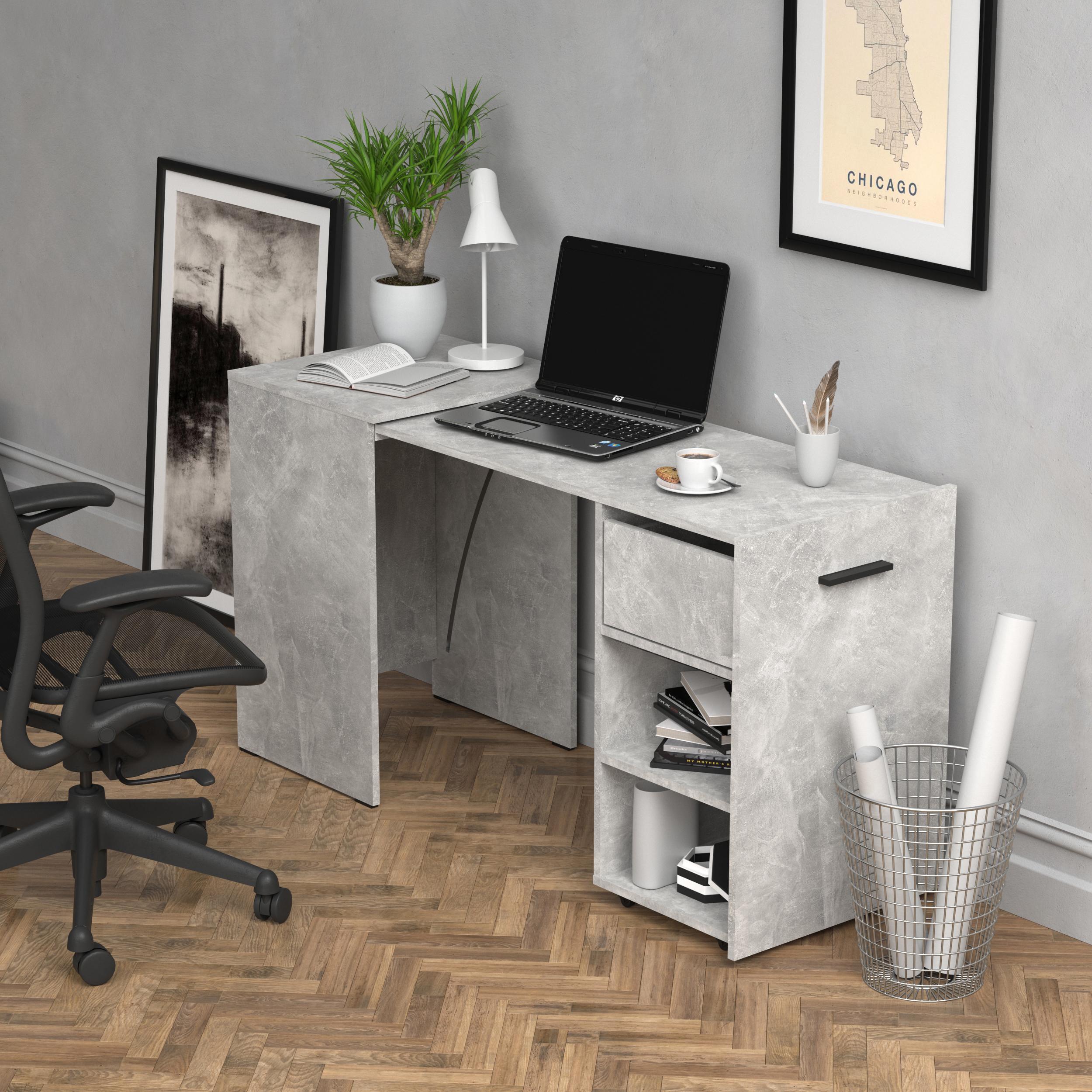 Стіл-тумба трансформер М-1 з двома поличками та 1 шухляда Ательє світлий