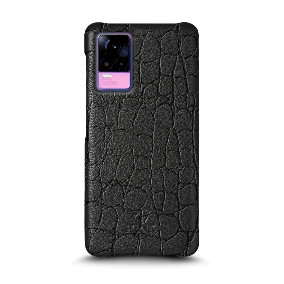 Кожаная накладка Stenk Reptile Cover для Vivo V21e 4G Черный (70235)