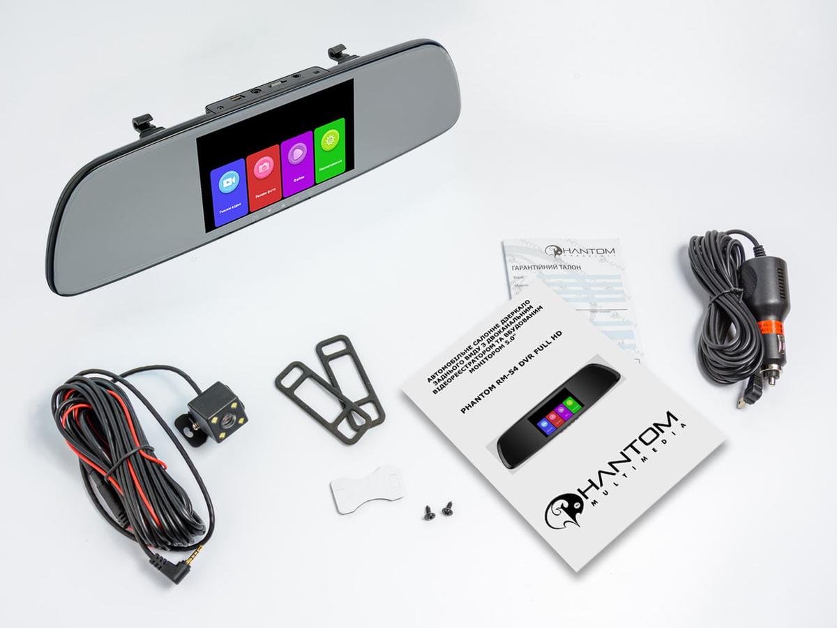 Дзеркало з відеореєстратором Phantom RM-54 DVR Full HD (24243)
