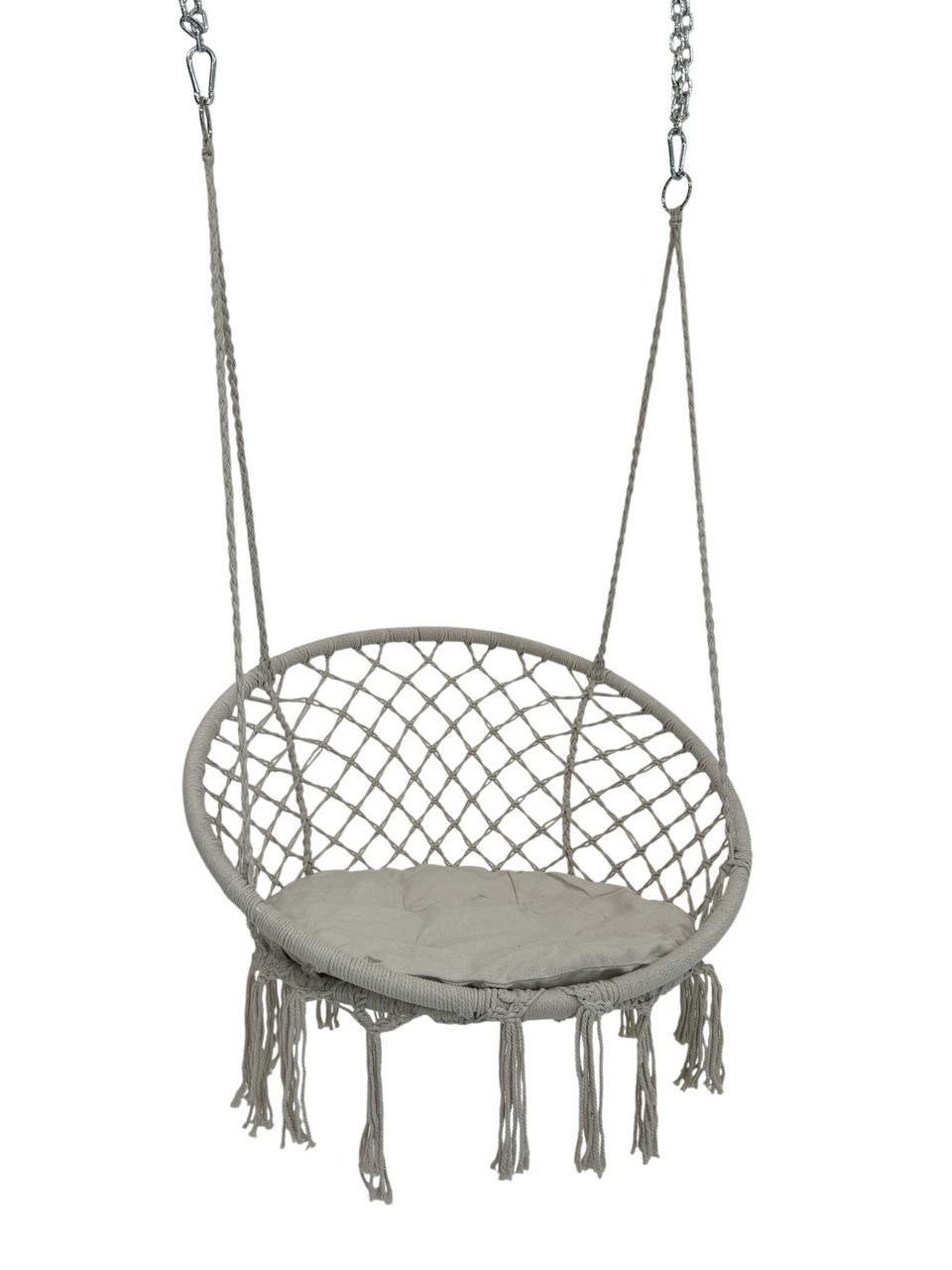 Кресло-качеля подвесное плетеное круглое WCG с мягкой подушкой 80 см Белый (QNSW01WH) - фото 3 Кресло-качеля подвесное плетеное круглое WCG с мягкой подушкой 80 см Белый (QNSW01WH) - фото 3