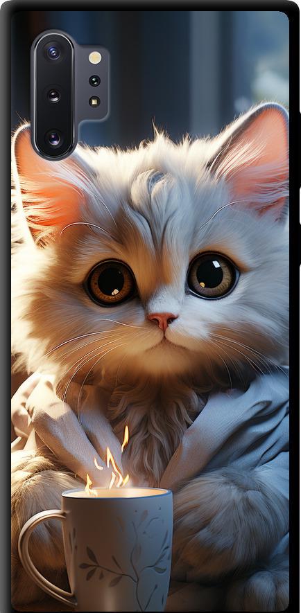Чехол на Samsung Galaxy Note 10 Plus White cat (5646b-1756-42517)