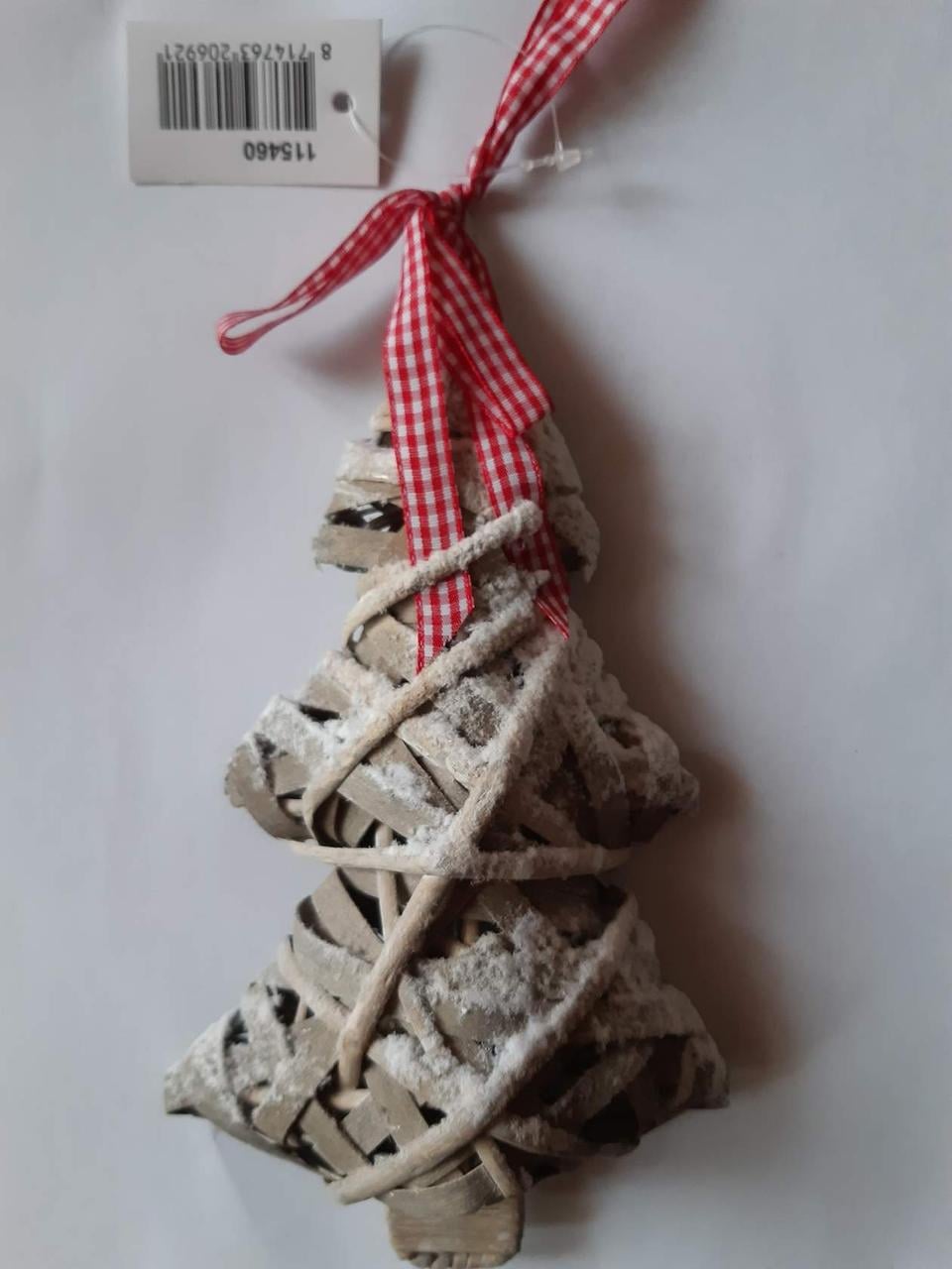 Украшения на елку Елка деревянная 23x11 см Серо-красный (206921)