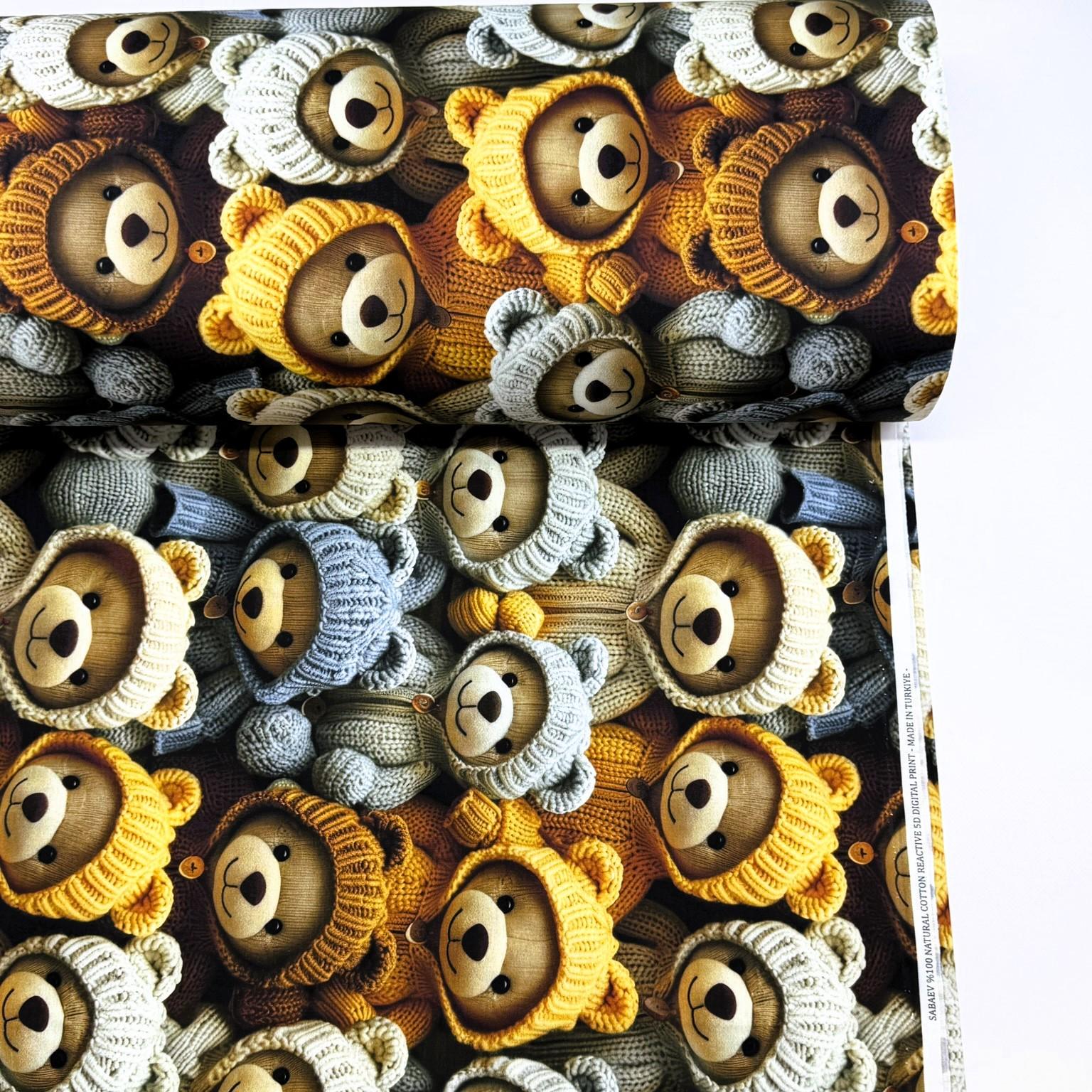 Ткань для постельного белья медвежонок ранфорс 240 см (100003-01)