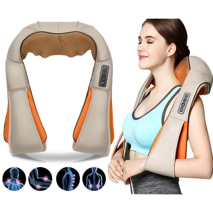 Масажер роликовий Massager of neck kneading Shiatsu для шиї/спини/всього тіла з підігрівом (371942) - фото 9