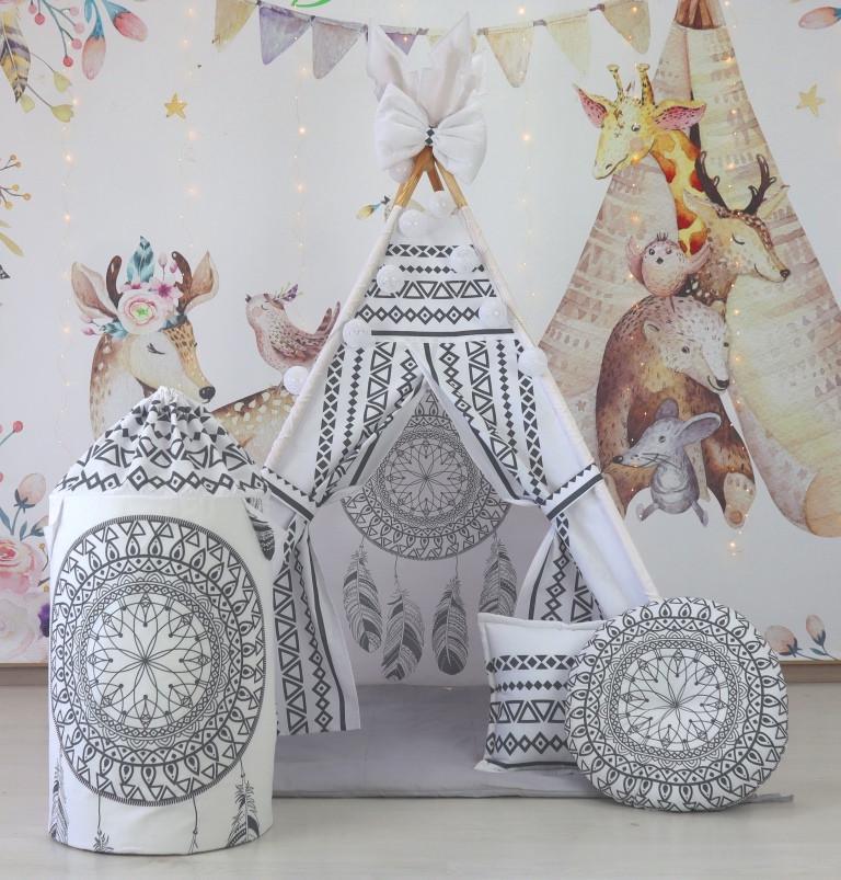 Вігвам для дітей Альбатрос з матрацом і подушками з кошиком для білизни - фото 2 Вігвам для дітей Альбатрос з матрацом і подушками з кошиком для білизни - фото 2