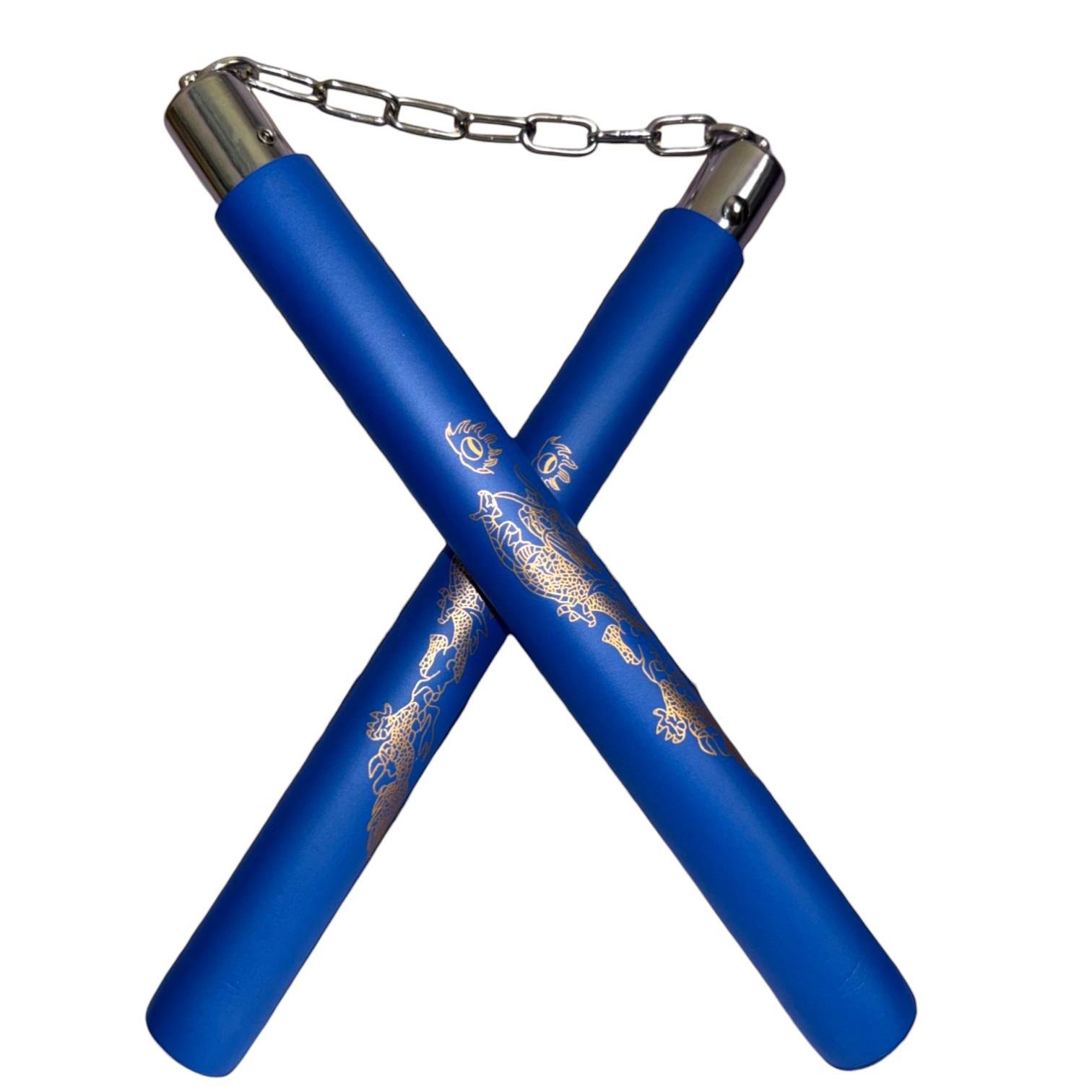 Нунчаки тренувальні з ланцюгом GDragon з неопреновим покриттям Синій (3_1_0_9) - фото 1 Нунчаки тренувальні з ланцюгом GDragon з неопреновим покриттям Синій (3_1_0_9) - фото 1