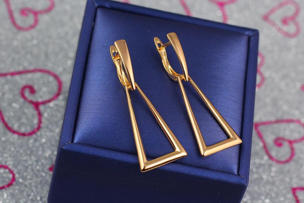 Серьги Xuping Jewelry Трапеция 4 см Золотистый (1548968712)