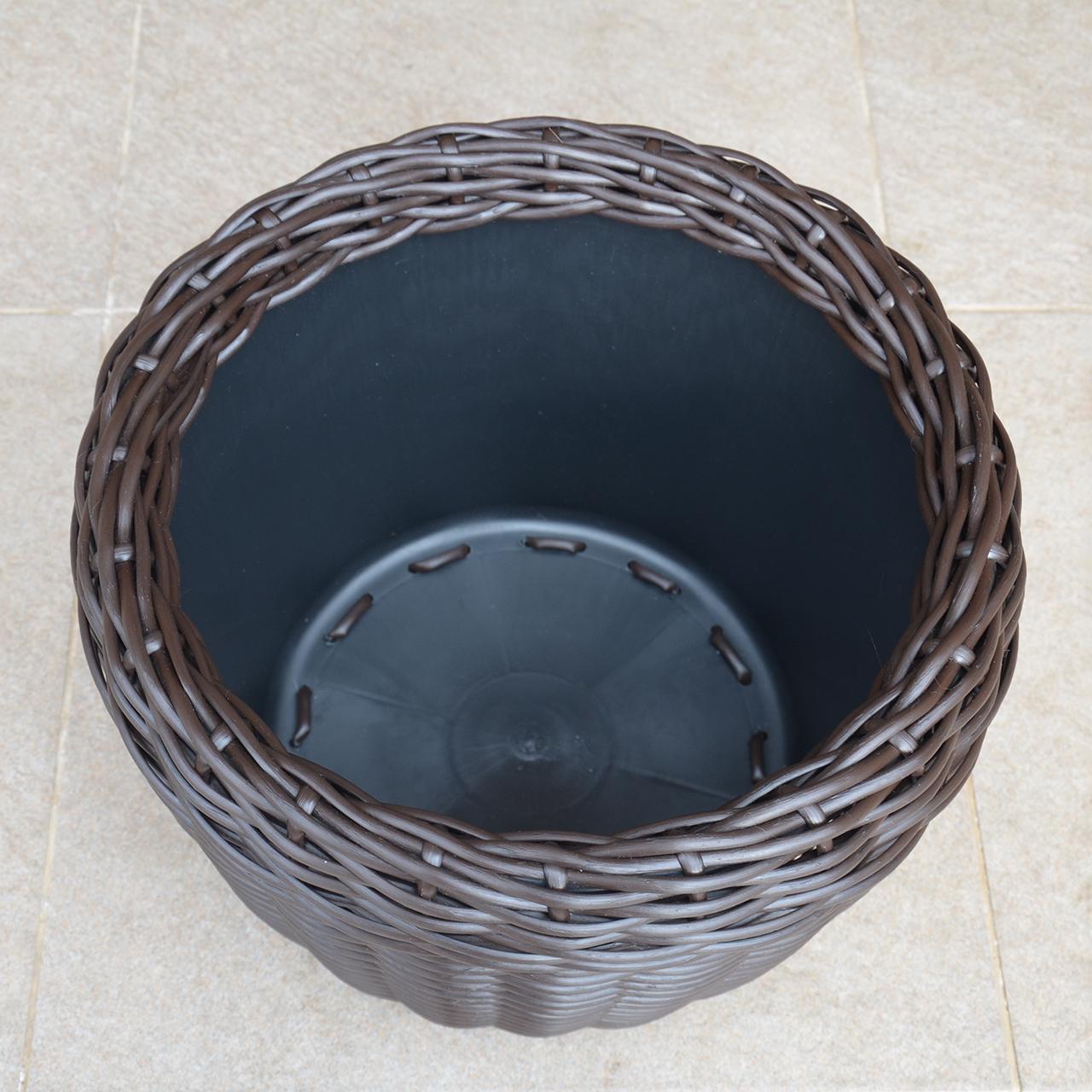 Кашпо для рослин з штучного ротангу 16 л Венге (11717417) - фото 2