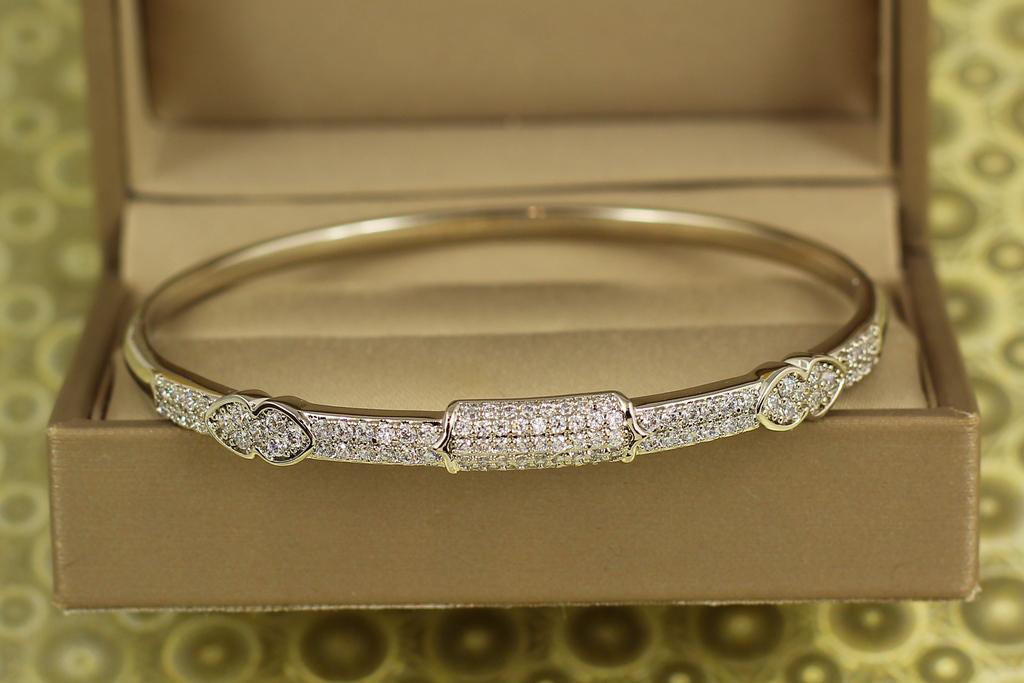 Браслет бенгл Xuping Jewelry Козырь 17-19 см Серебристый (30765727)