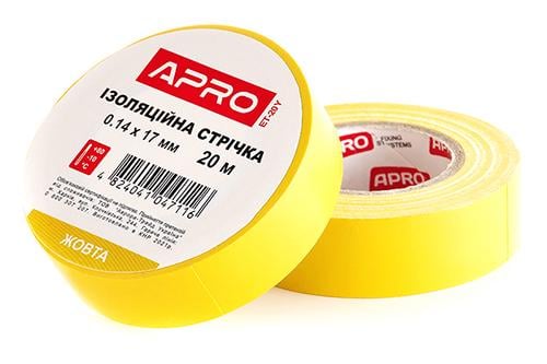 Ізострічка Apro 140 мкм 17 мм 20 м 1 шт. Жовтий