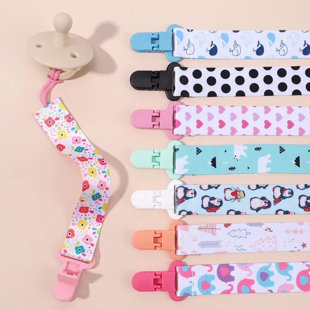 Держатель для пустышки/грызунка/ниблера с клипсой в горошек Белый с черным (2498595964) - фото 4