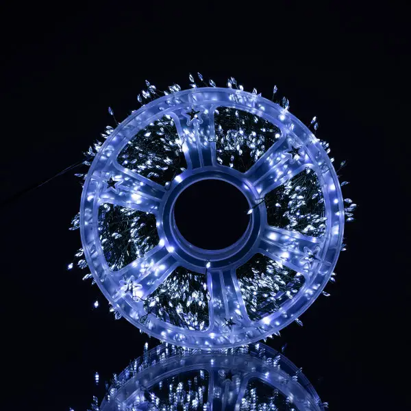 Гірлянда-нитка Роса хвойна лапа 3000 LED 100 м зелена нитка Білий - фото 5 Гірлянда-нитка Роса хвойна лапа 3000 LED 100 м зелена нитка Білий - фото 5