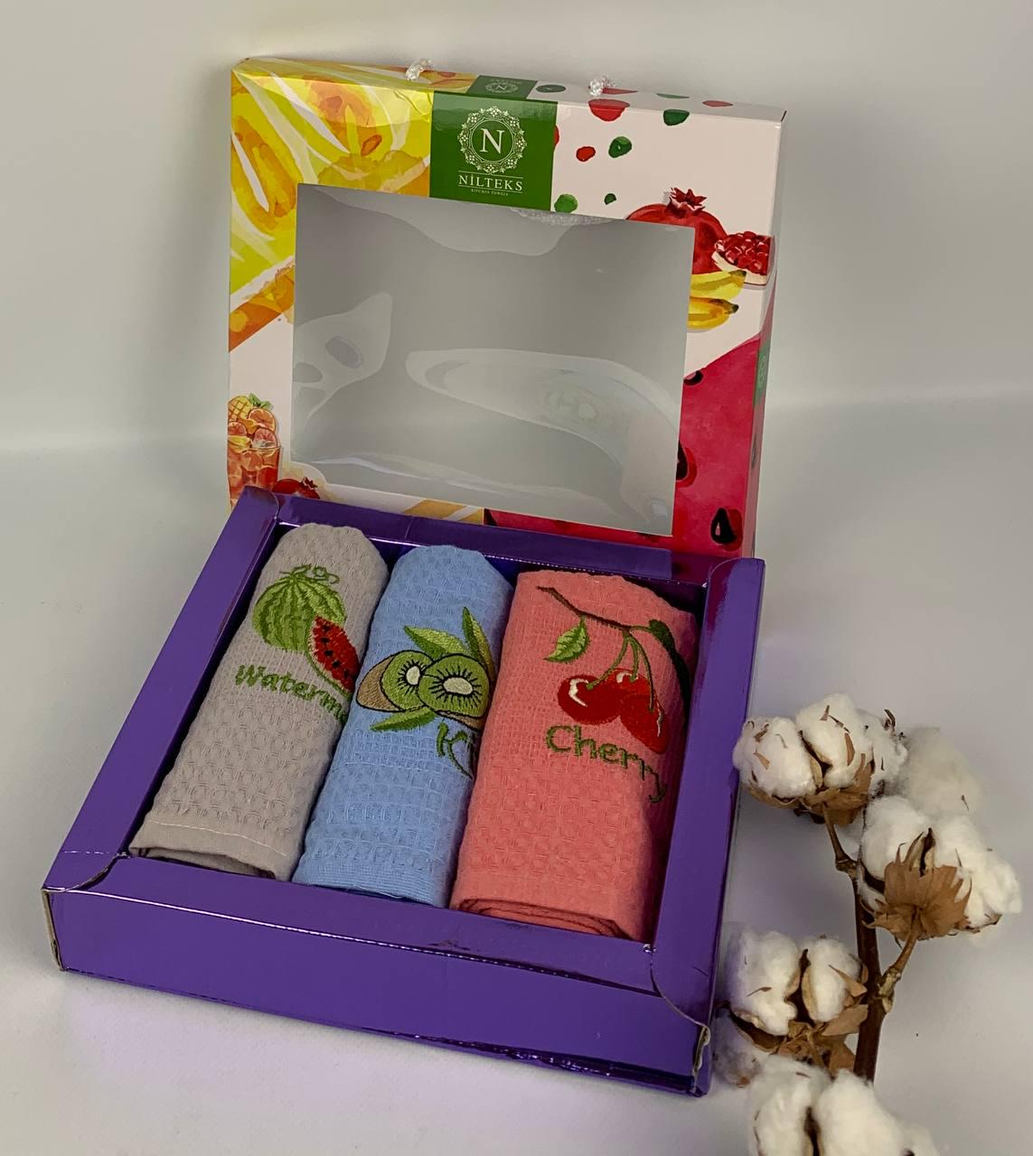 Набір кухонних рушників Nilteks Lux Fruit 3 шт. (CN33172)