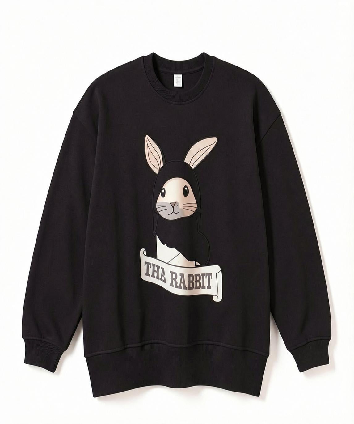 Свитшот женский Rabbit с длинным рукавом S Черный (1206429703)