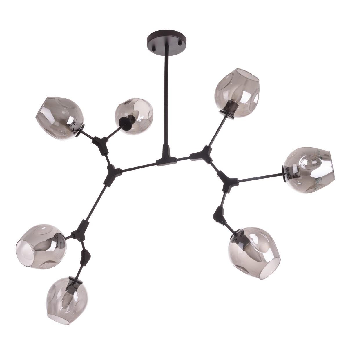 Люстра стельова лофт BL-931S/7 E27 BK молекула на 7 плафонів
