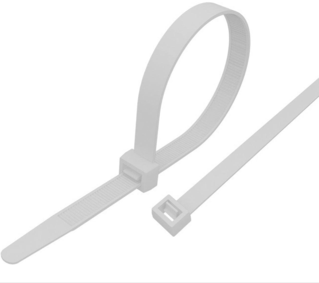 Стяжка кабельная пластиковый 5х200 мм 100 шт. Белый