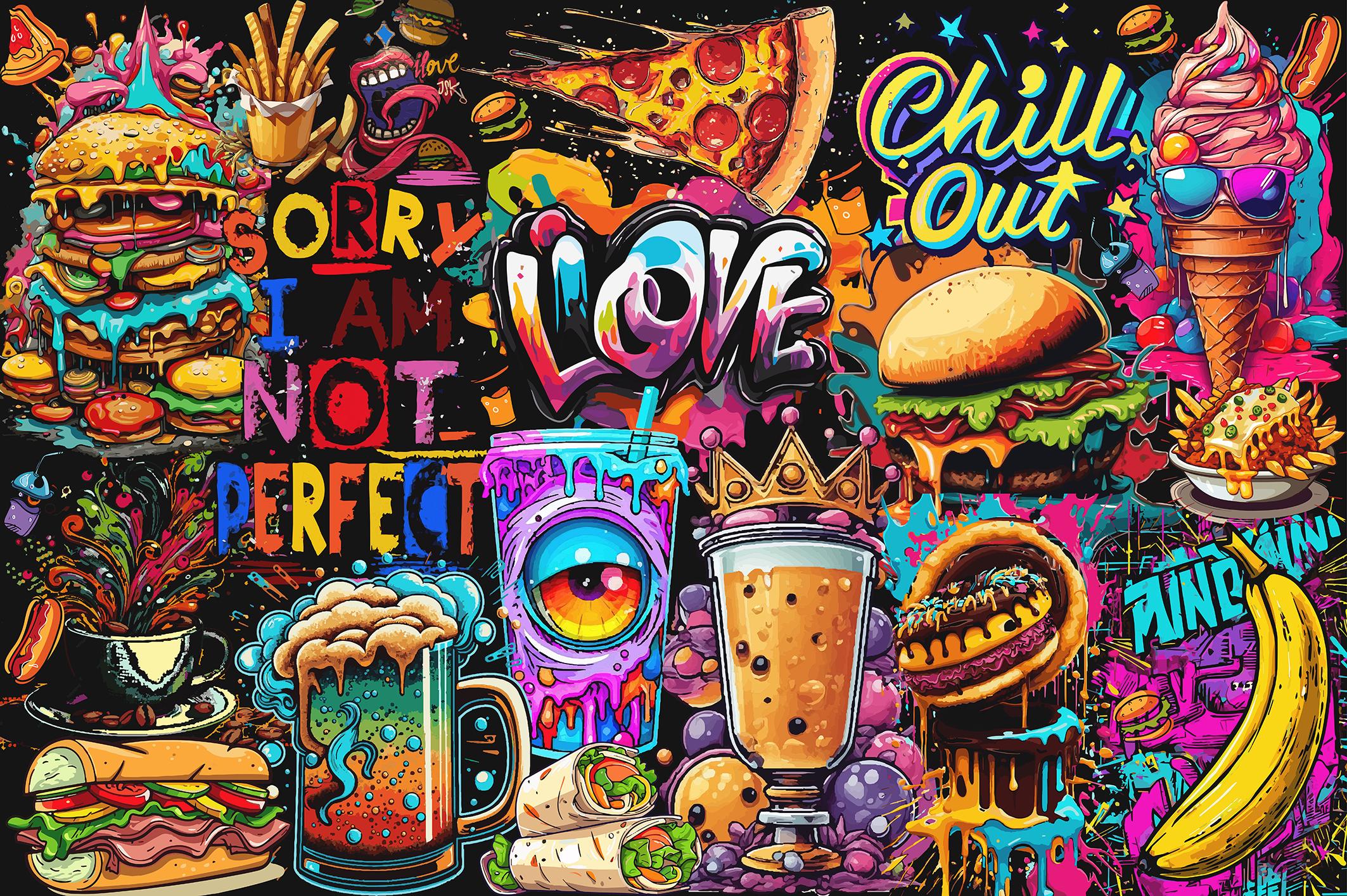 Фотообои флизелиновые Upstream Гамбургеры и пицца 180х120 см (SPF-142/2)