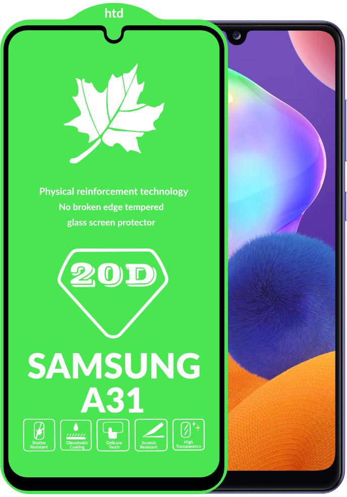 Защитное стекло 20D Glass для Samsung Galaxy A31 A315 большой радиус (15771)