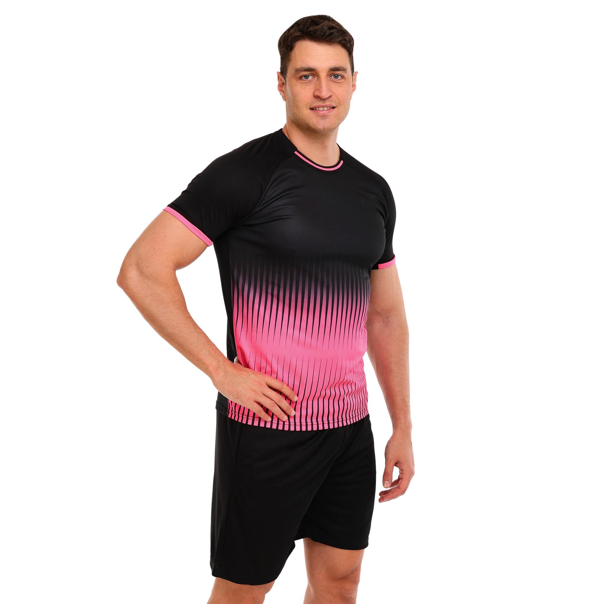 Форма футбольная комплект футболка и шорты Lingo D8861 4XS Черный/Розовый (D8861_Черный-розовый_4XS)