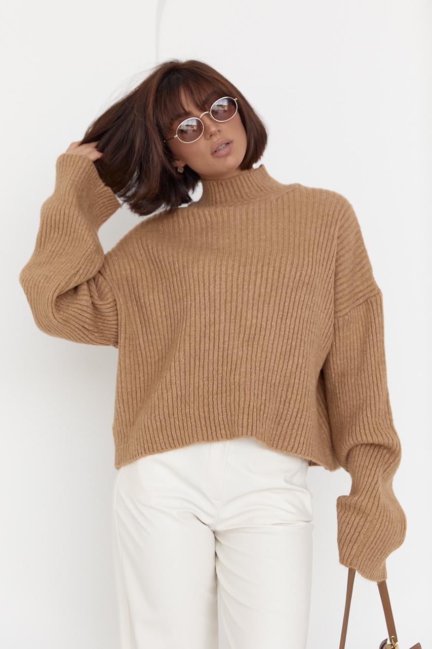 ᐉ Свитер женский oversize L Светло-коричневый (12313222) • Купить