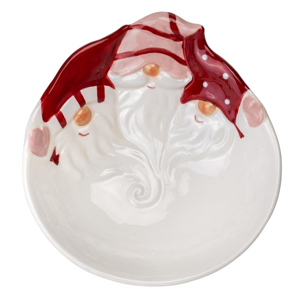 Блюдо новогоднее керамическое Веселые гномы 21х6 см (6021-010)