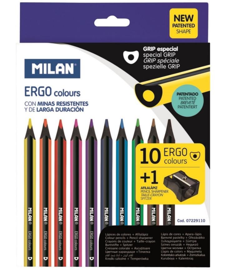 Карандаши цветные Milan Ergo 24 цвета с точилкой